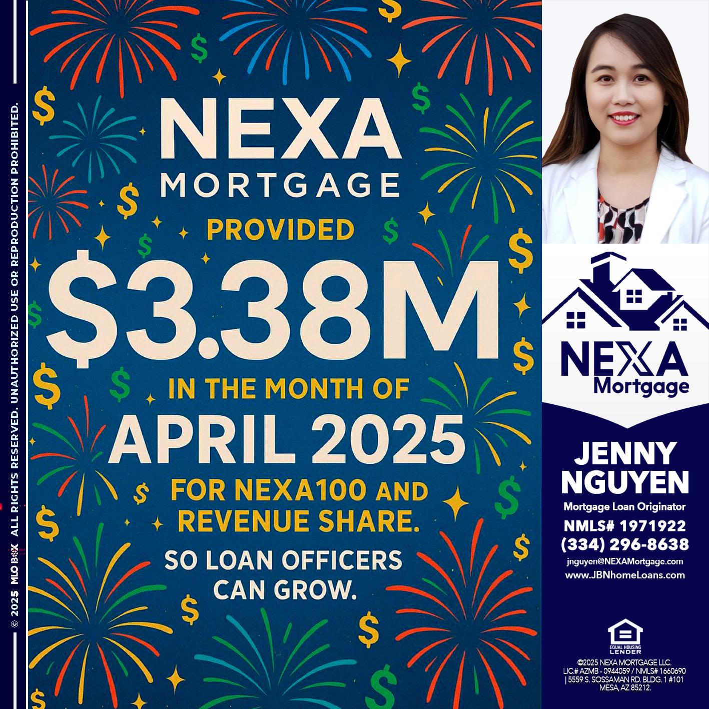 $3.38M - Jenny Nguyen -Mortgage Loan Originator