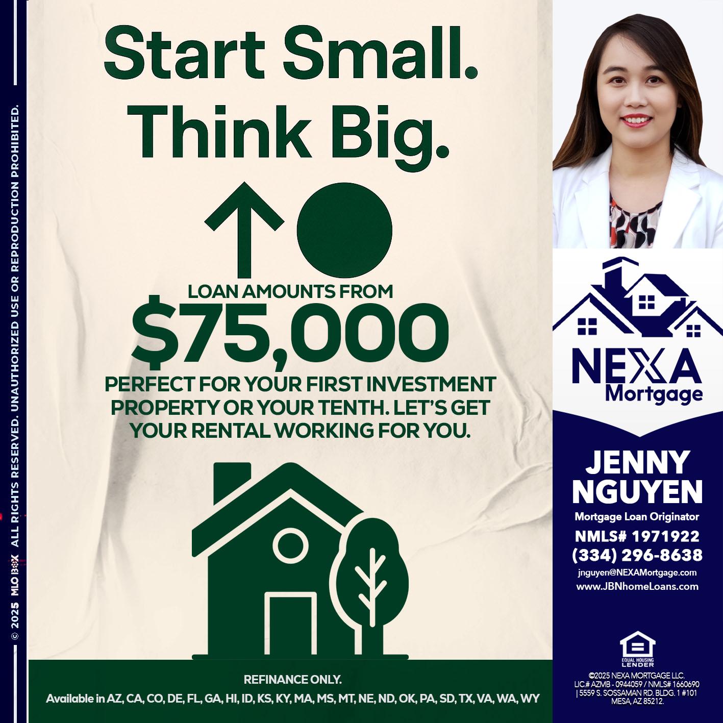 START SMALL - Jenny Nguyen -Mortgage Loan Originator
