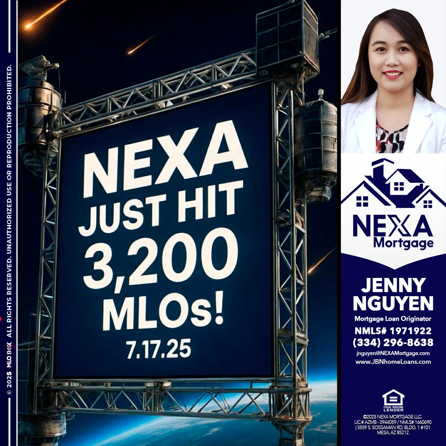 NEXA JUST HIT 3,200 - Jenny Nguyen -Mortgage Loan Originator