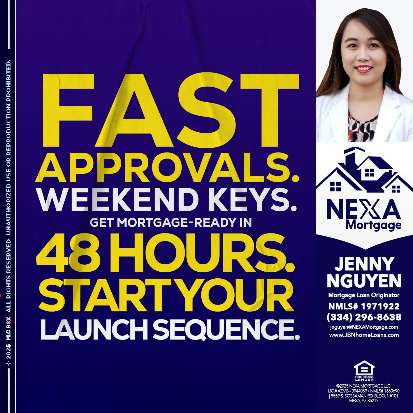 FAST APPROVALS - Jenny Nguyen -Mortgage Loan Originator