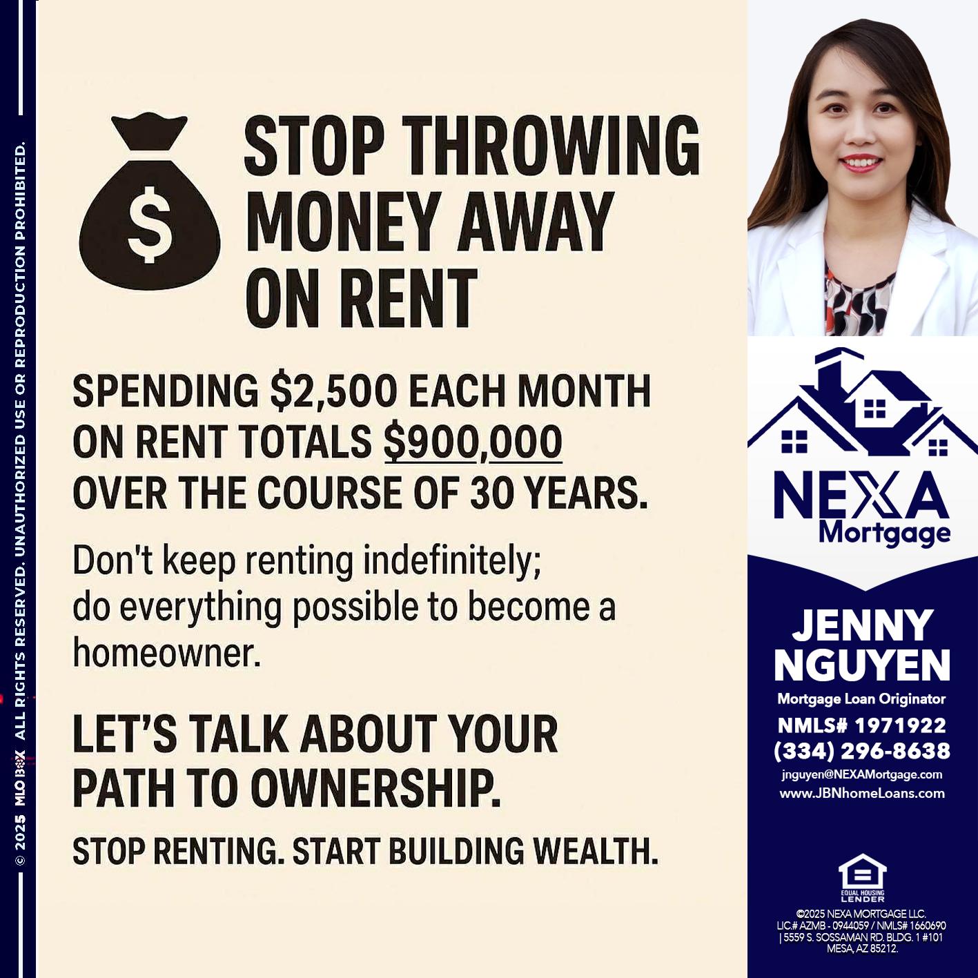 STOP THROWING - Jenny Nguyen -Mortgage Loan Originator