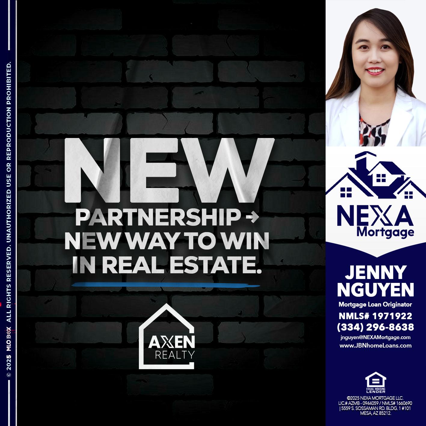 new partnership - Jenny Nguyen -Mortgage Loan Originator