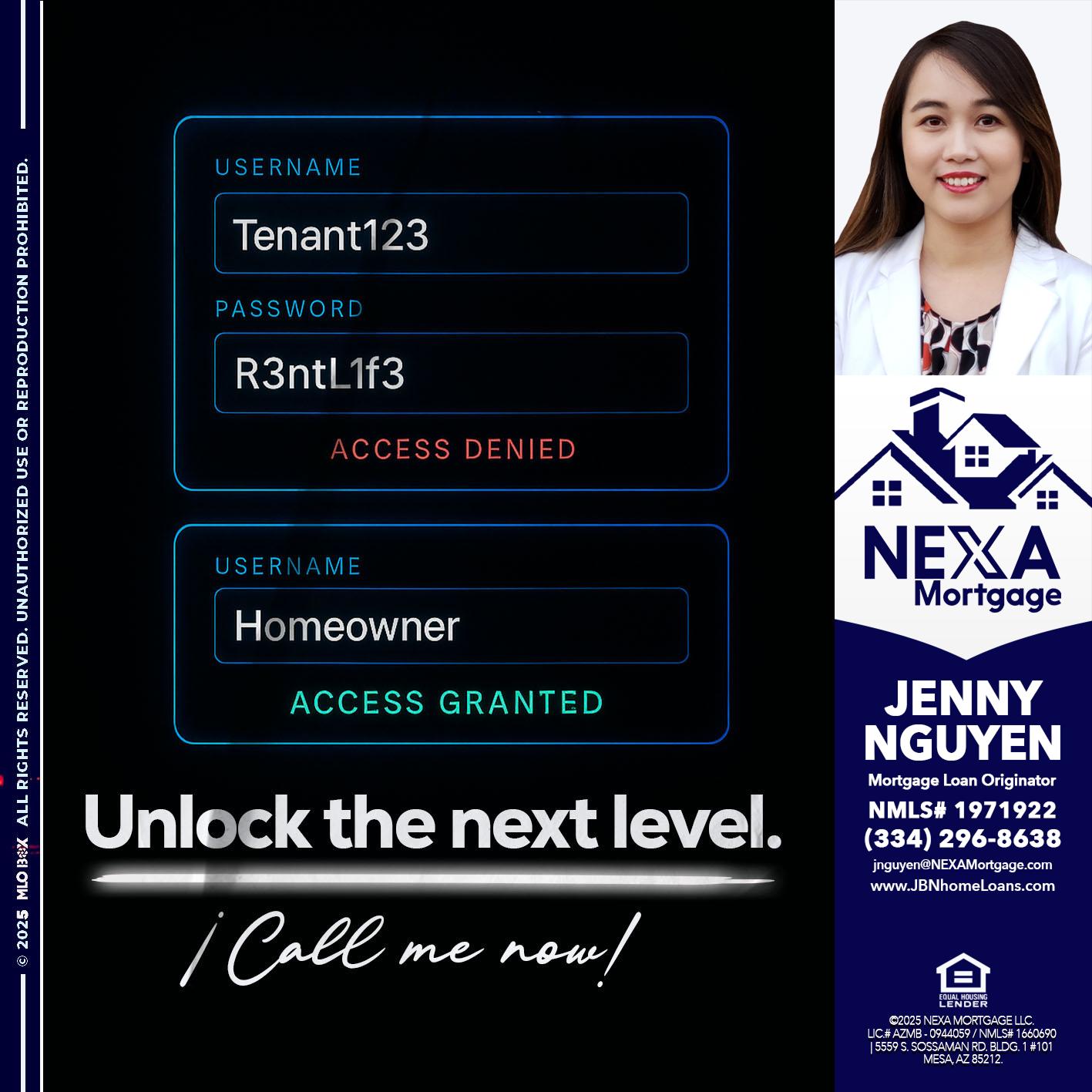 UNLOCK THE NEXT LEVEL - Jenny Nguyen -Mortgage Loan Originator