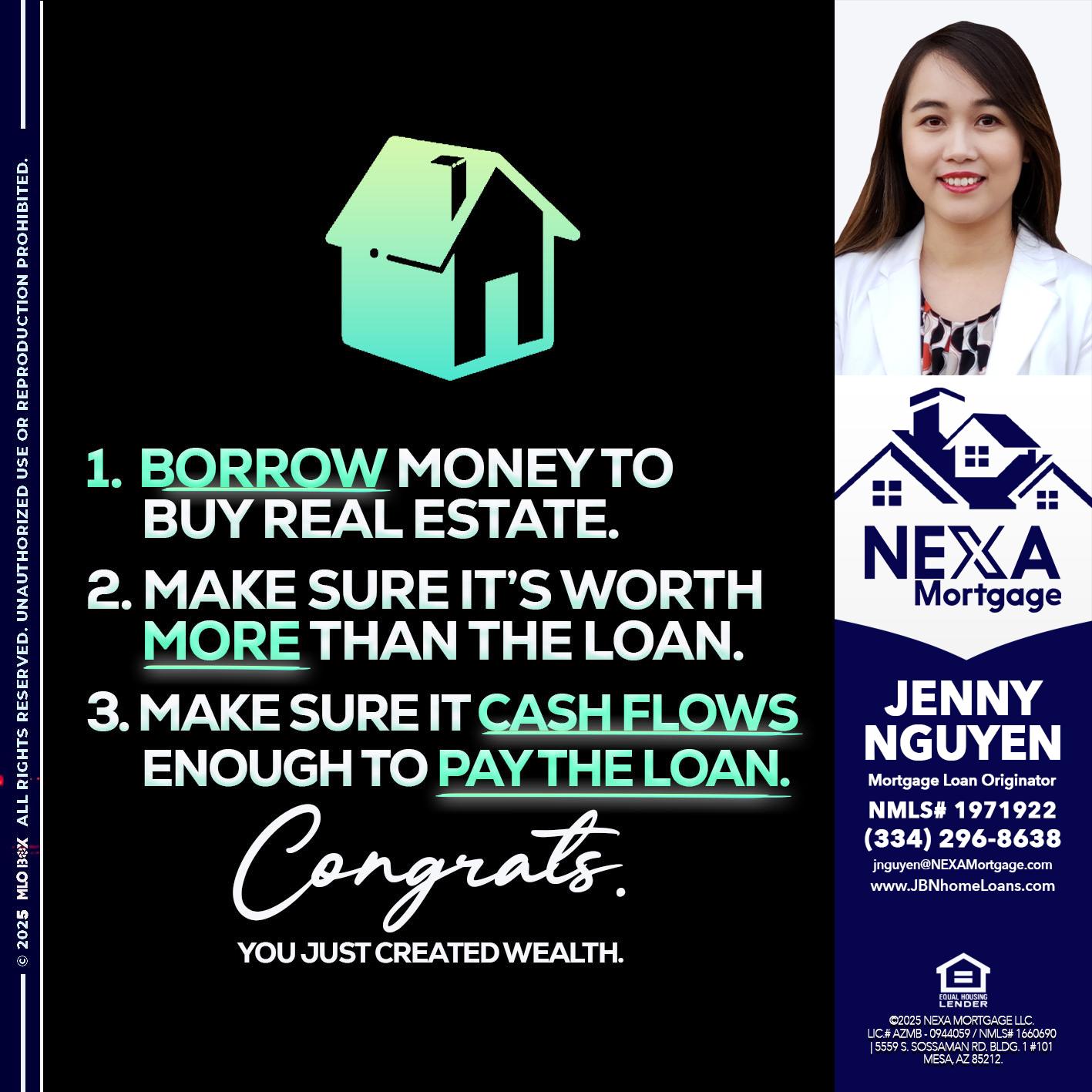 BORROW MONEY - Jenny Nguyen -Mortgage Loan Originator