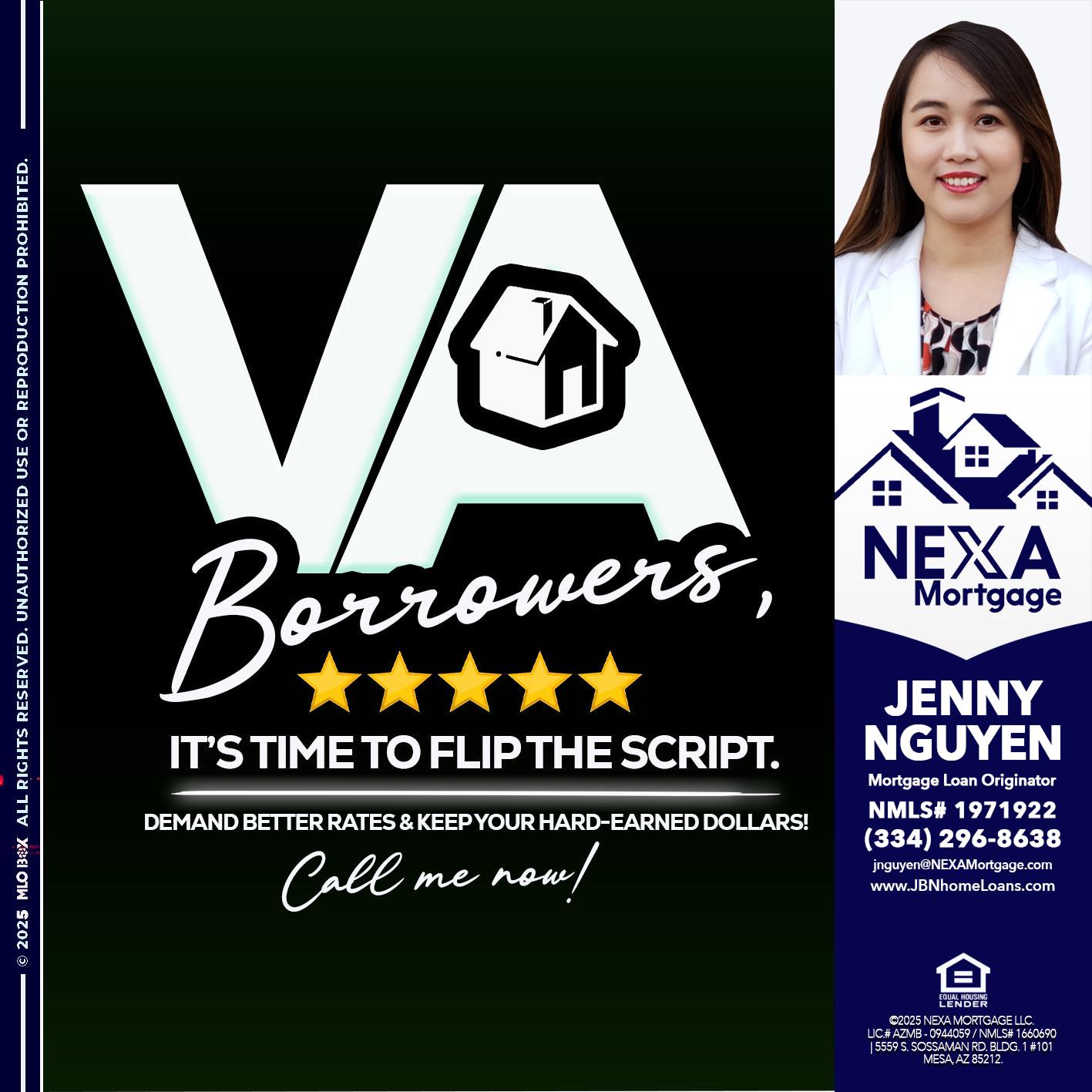 VA BORROWERS - Jenny Nguyen -Mortgage Loan Originator
