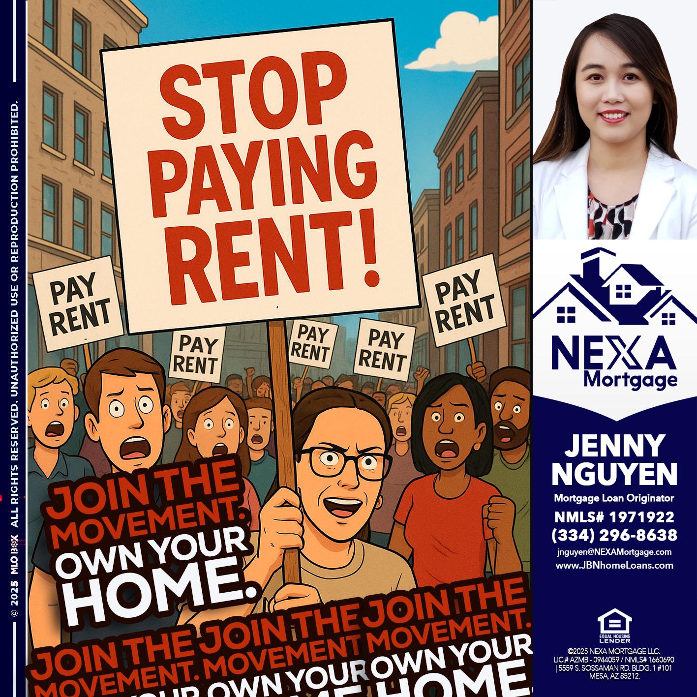 stop paying rent - Jenny Nguyen -Mortgage Loan Originator