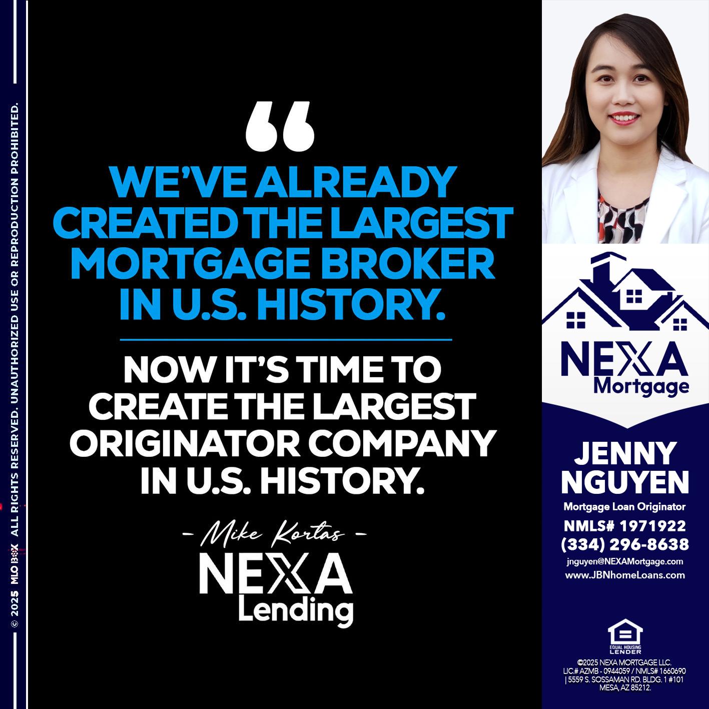 weve already - Jenny Nguyen -Mortgage Loan Originator weve already - Jenny Nguyen -Mortgage Loan Originator