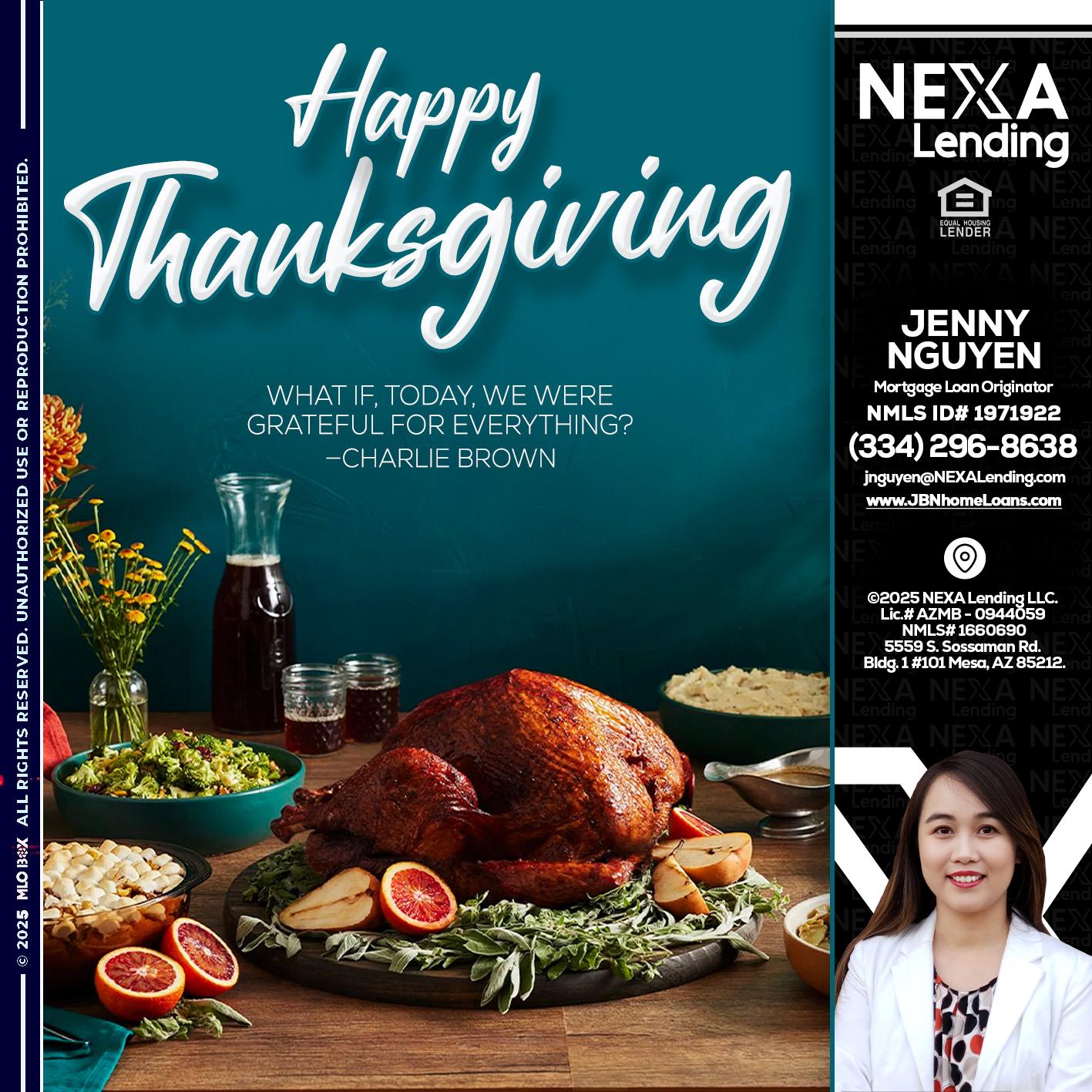 happy Thanksgiving - Jenny Nguyen -Mortgage Loan Originator