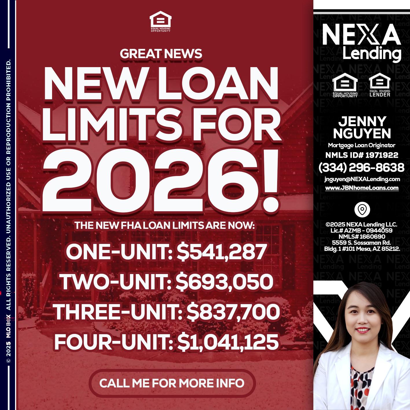 loan limits - Jenny Nguyen -Mortgage Loan Originator