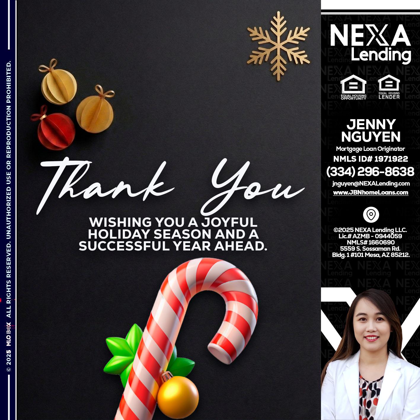 THANK YOU - Jenny Nguyen -Mortgage Loan Originator