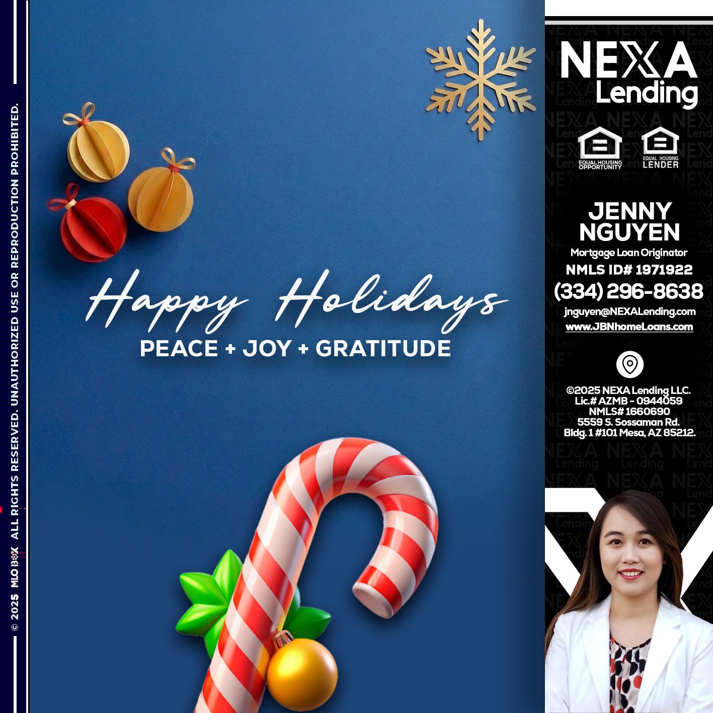 HAPPY HOLIDAYS - Jenny Nguyen -Mortgage Loan Originator
