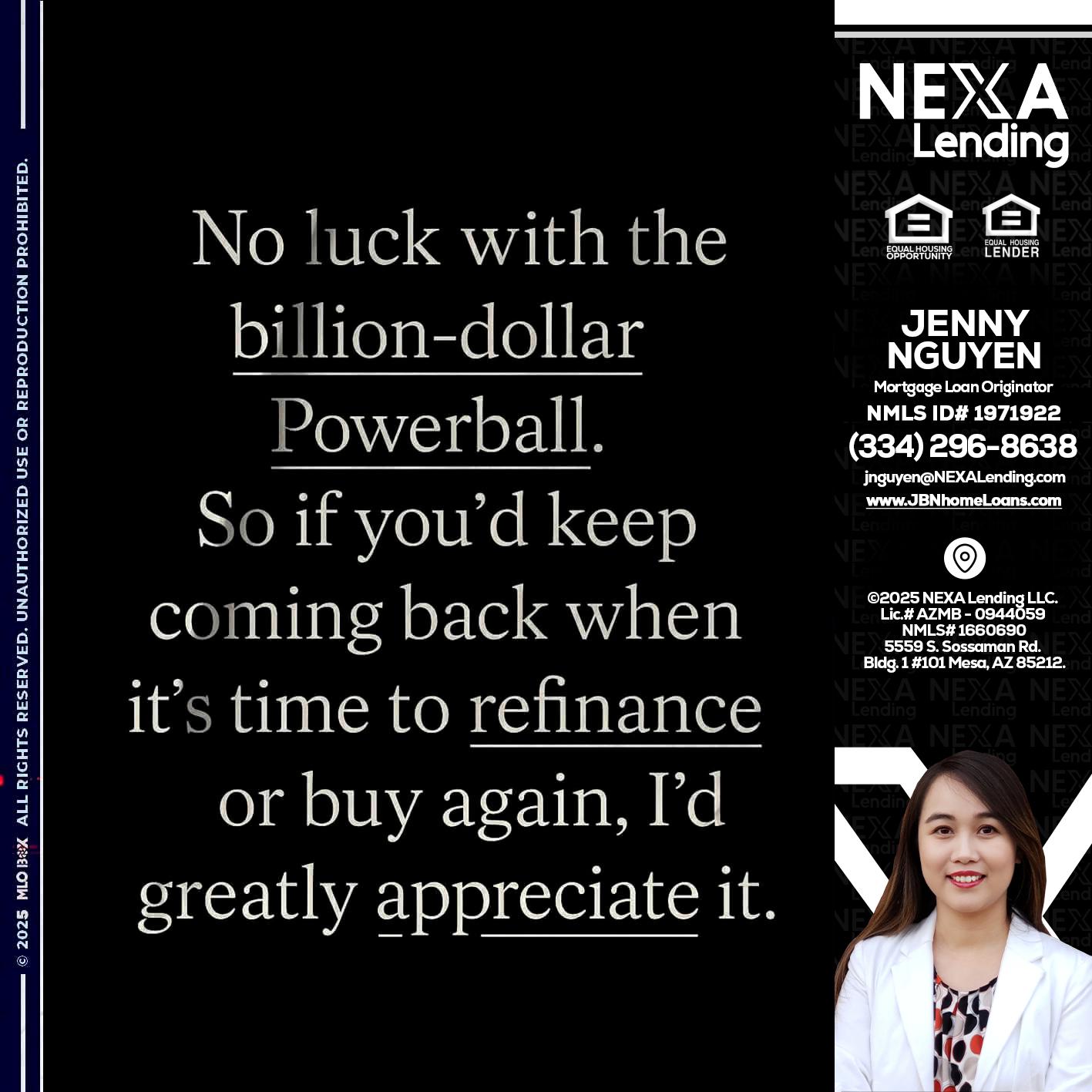 NO LUCK WITH - Jenny Nguyen -Mortgage Loan Originator