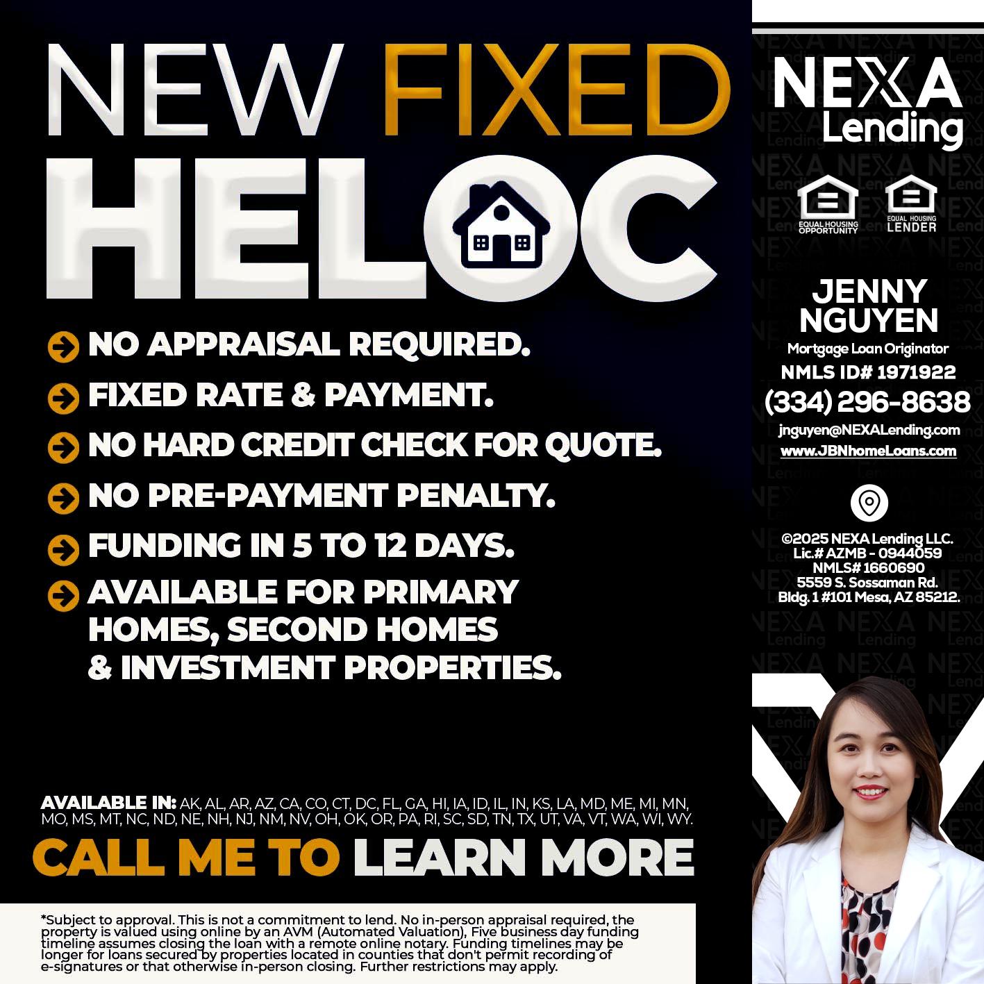 HELOC - Jenny Nguyen -Mortgage Loan Originator