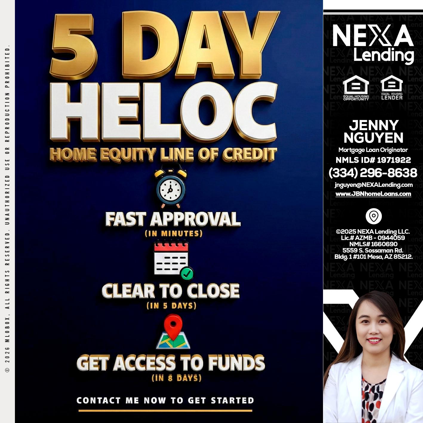 5 day hello - Jenny Nguyen -Mortgage Loan Originator