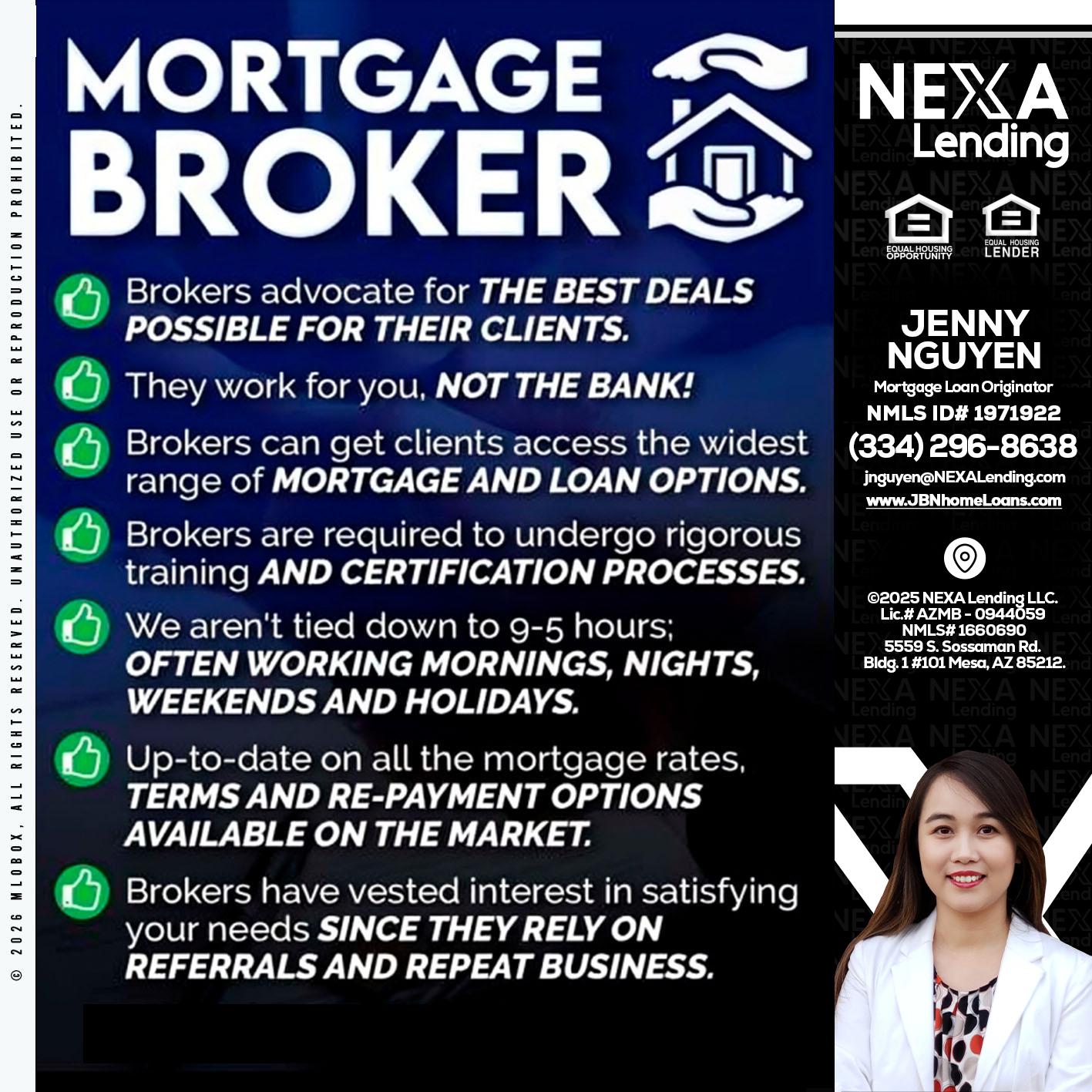 MORTGAGE BROKER - Jenny Nguyen -Mortgage Loan Originator