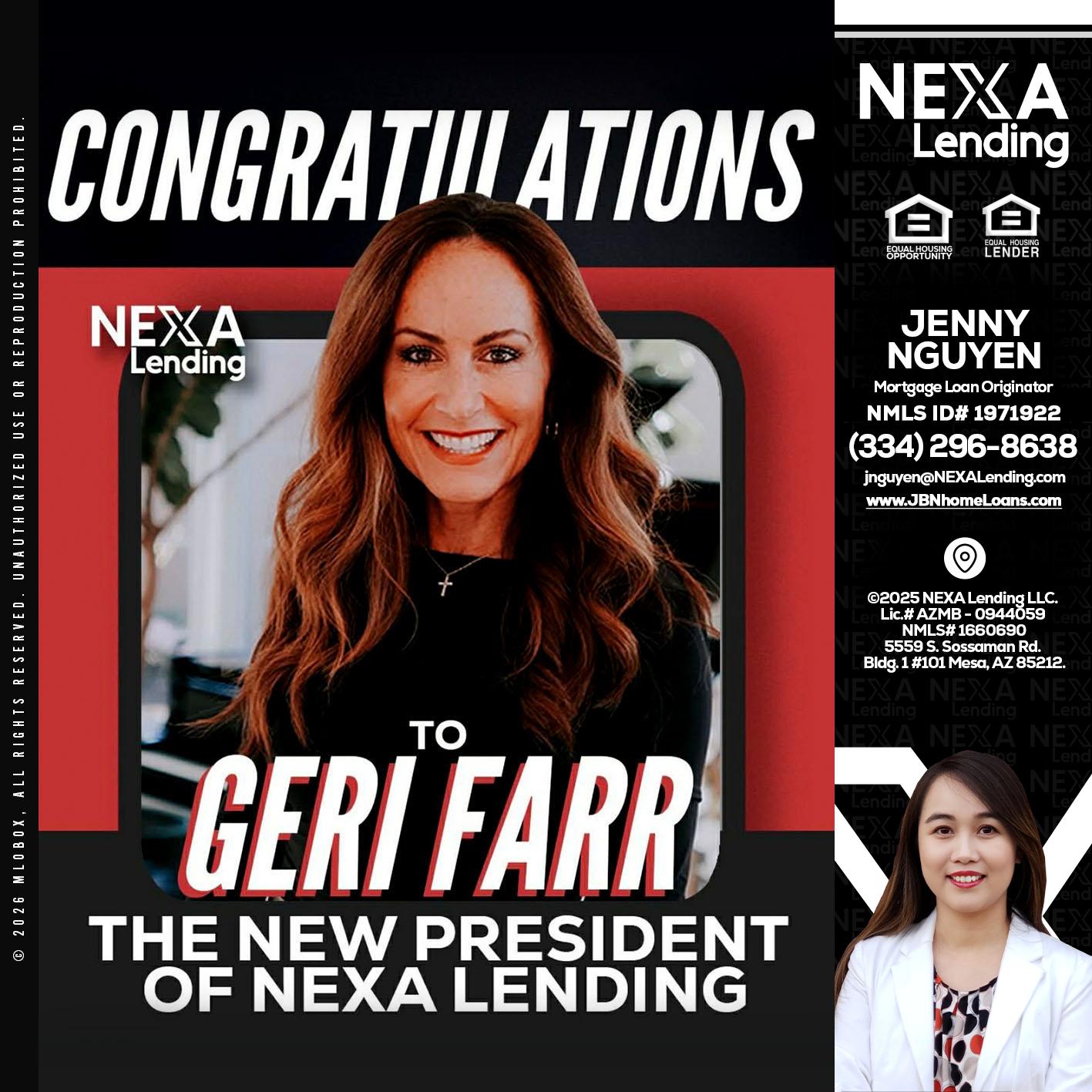 CONGRATULATIONS - Jenny Nguyen -Mortgage Loan Originator