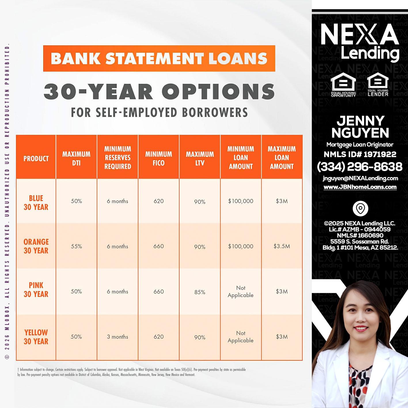 30 YEARS OPTIONS - Jenny Nguyen -Mortgage Loan Originator