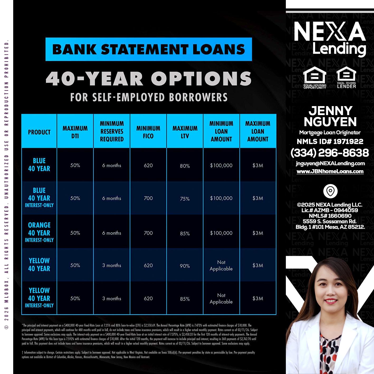 40 YR. OPTIONS - Jenny Nguyen -Mortgage Loan Originator