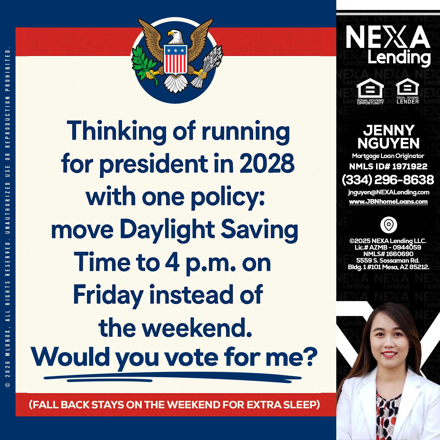 THINKING OF RUNING - Jenny Nguyen -Mortgage Loan Originator