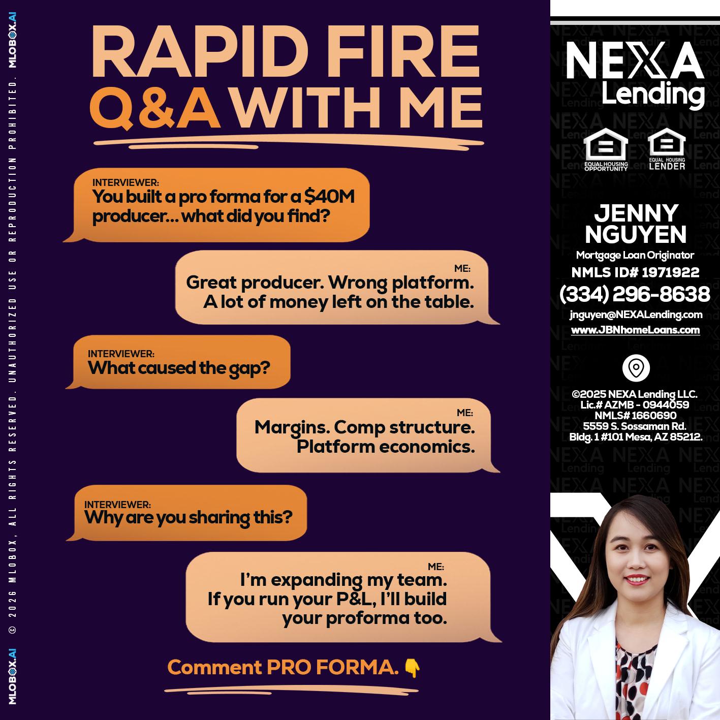 RAPID FIRE - Jenny Nguyen -Mortgage Loan Originator