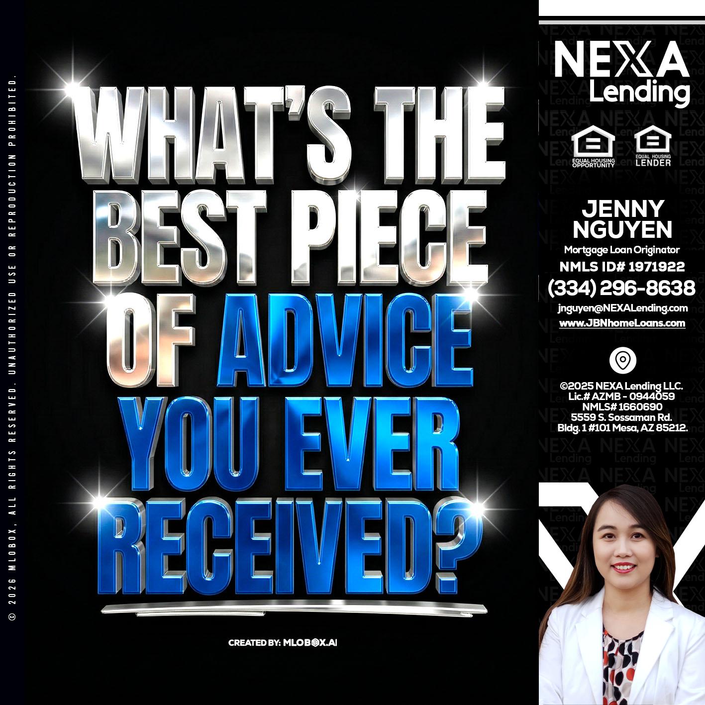 WHATS THE BEST - Jenny Nguyen -Mortgage Loan Originator