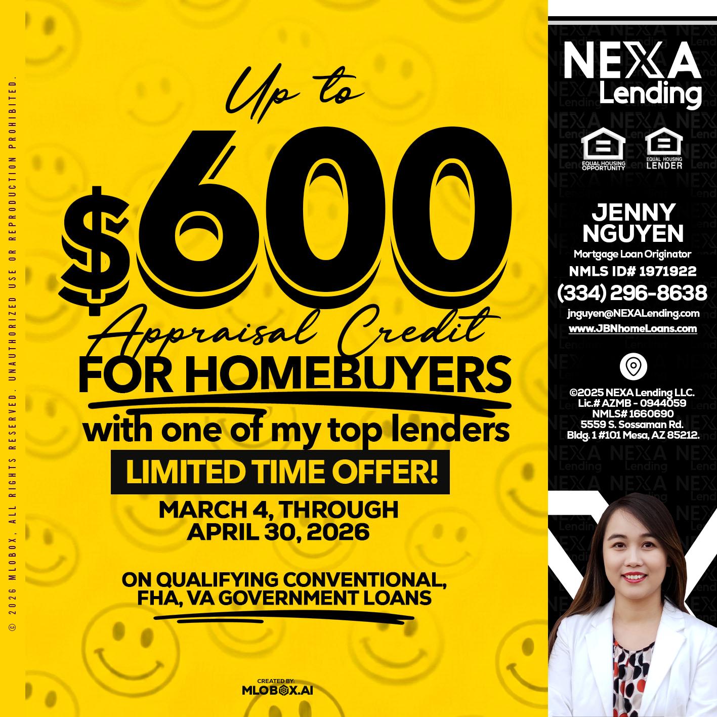 UP TO 600 - Jenny Nguyen -Mortgage Loan Originator