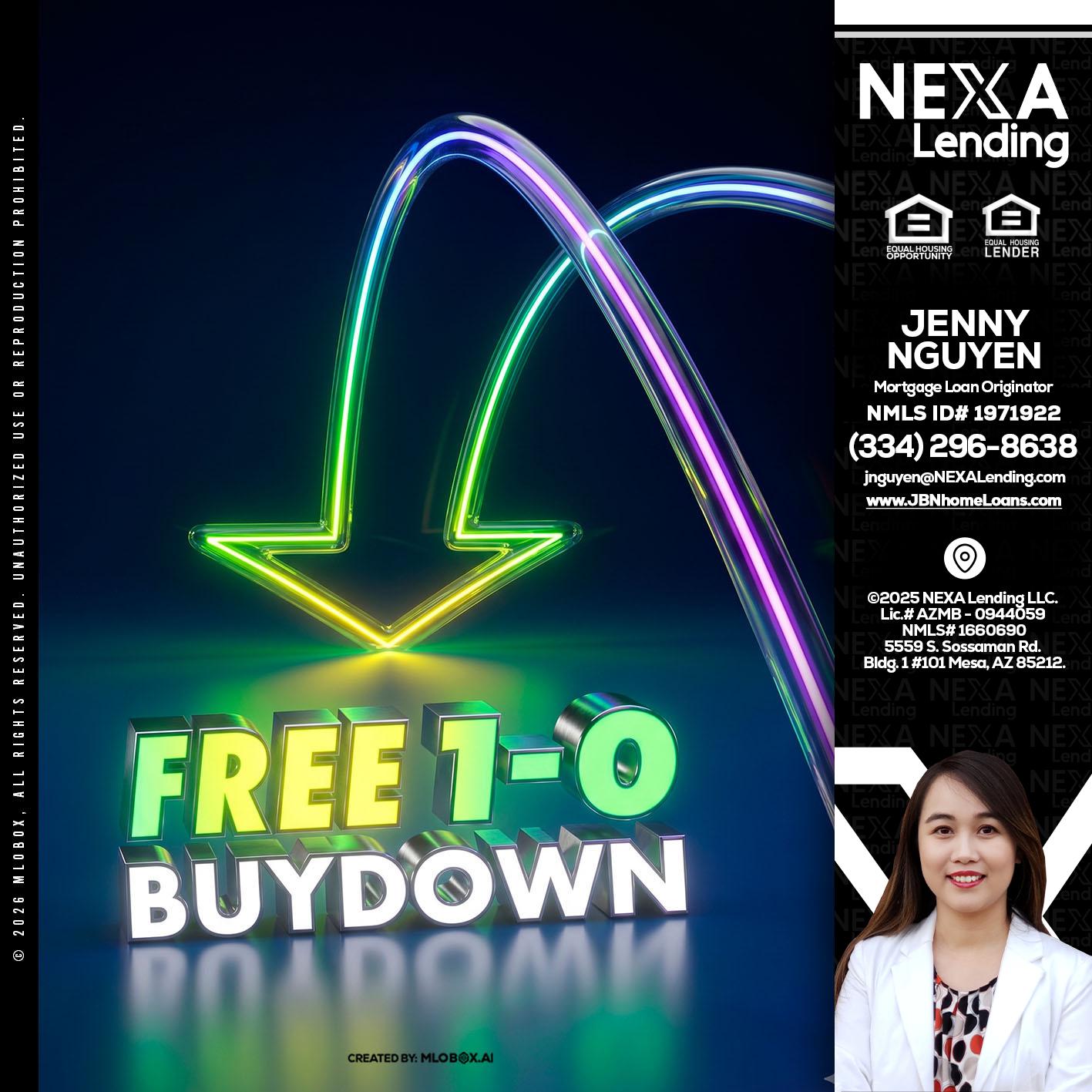 FREE 1-0 BUYDOWN - Jenny Nguyen -Mortgage Loan Originator