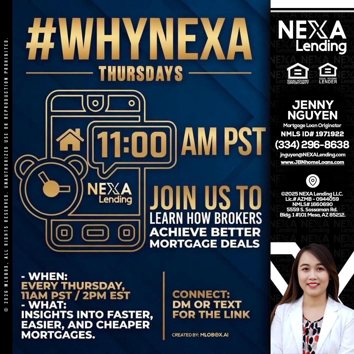 WHY NEXA THURDAYS - Jenny Nguyen -Mortgage Loan Originator