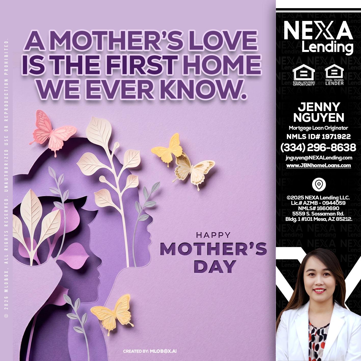 MOTHERS DAY - Jenny Nguyen -Mortgage Loan Originator