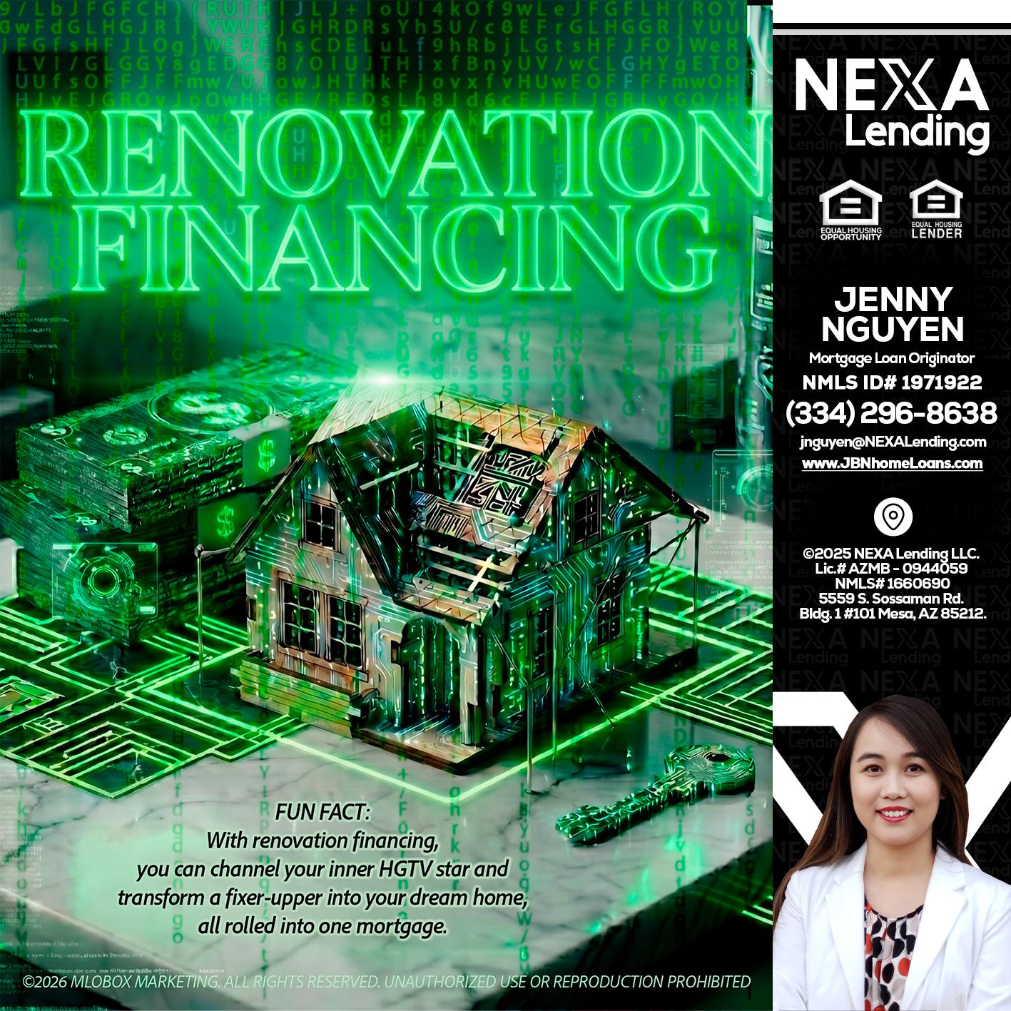 RENOVATION FINANCING - Jenny Nguyen -Mortgage Loan Originator
