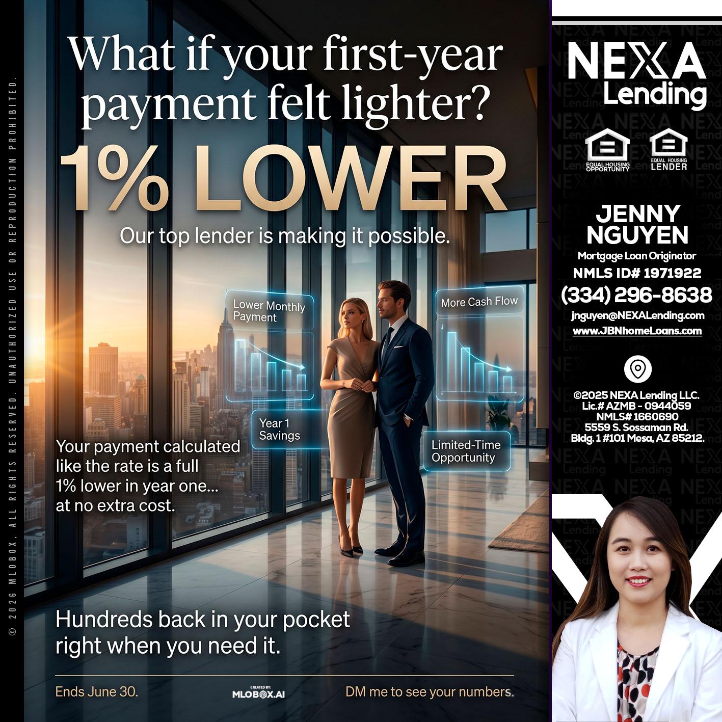 1% LOWER - Jenny Nguyen -Mortgage Loan Originator