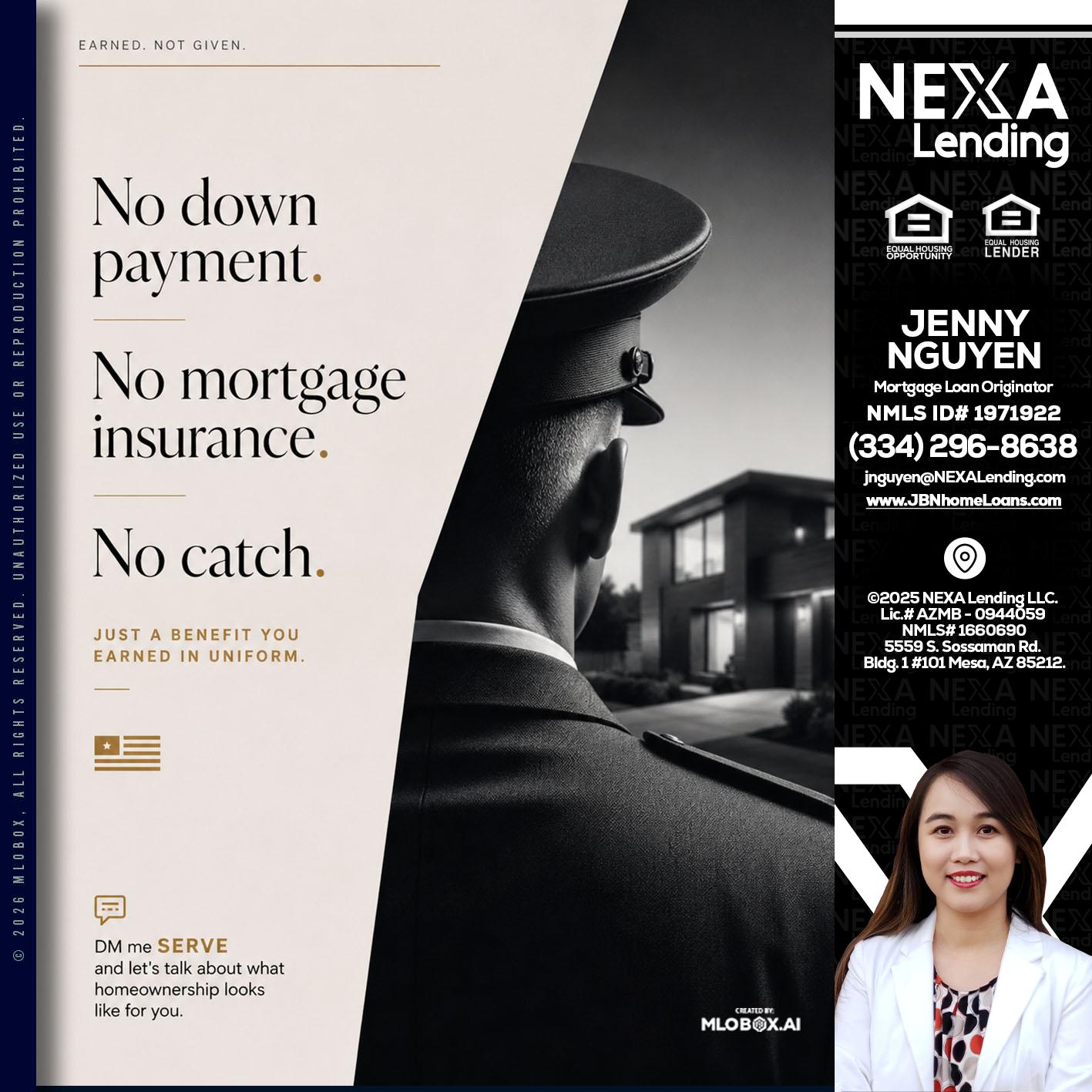 NO DOWN PAYMENT - Jenny Nguyen -Mortgage Loan Originator