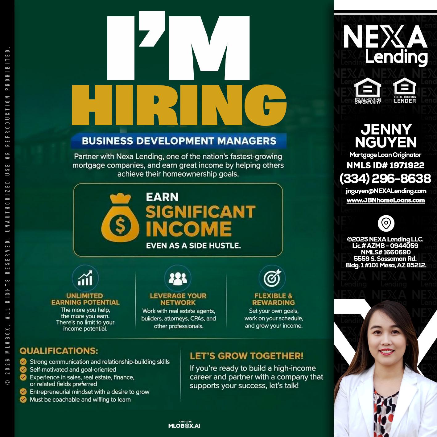 IM HIRING - Jenny Nguyen -Mortgage Loan Originator
