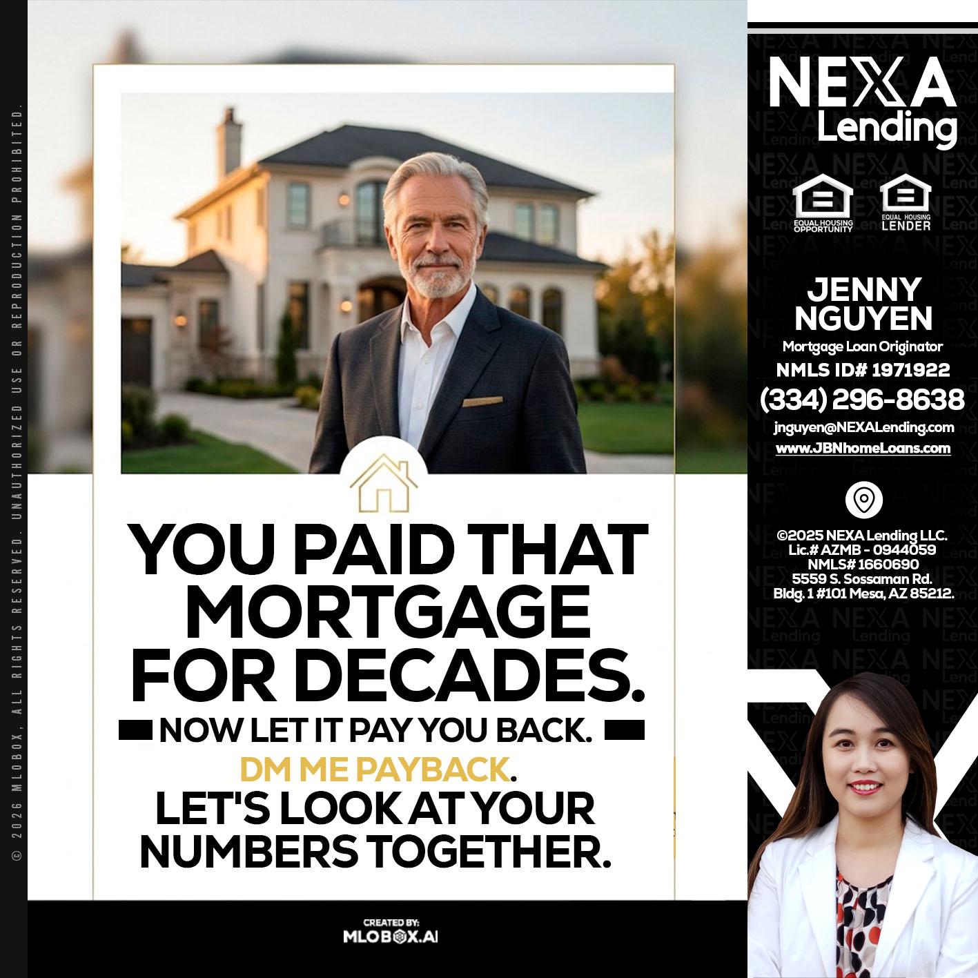YOU PAID THAT MORTGAGE - Jenny Nguyen -Mortgage Loan Originator