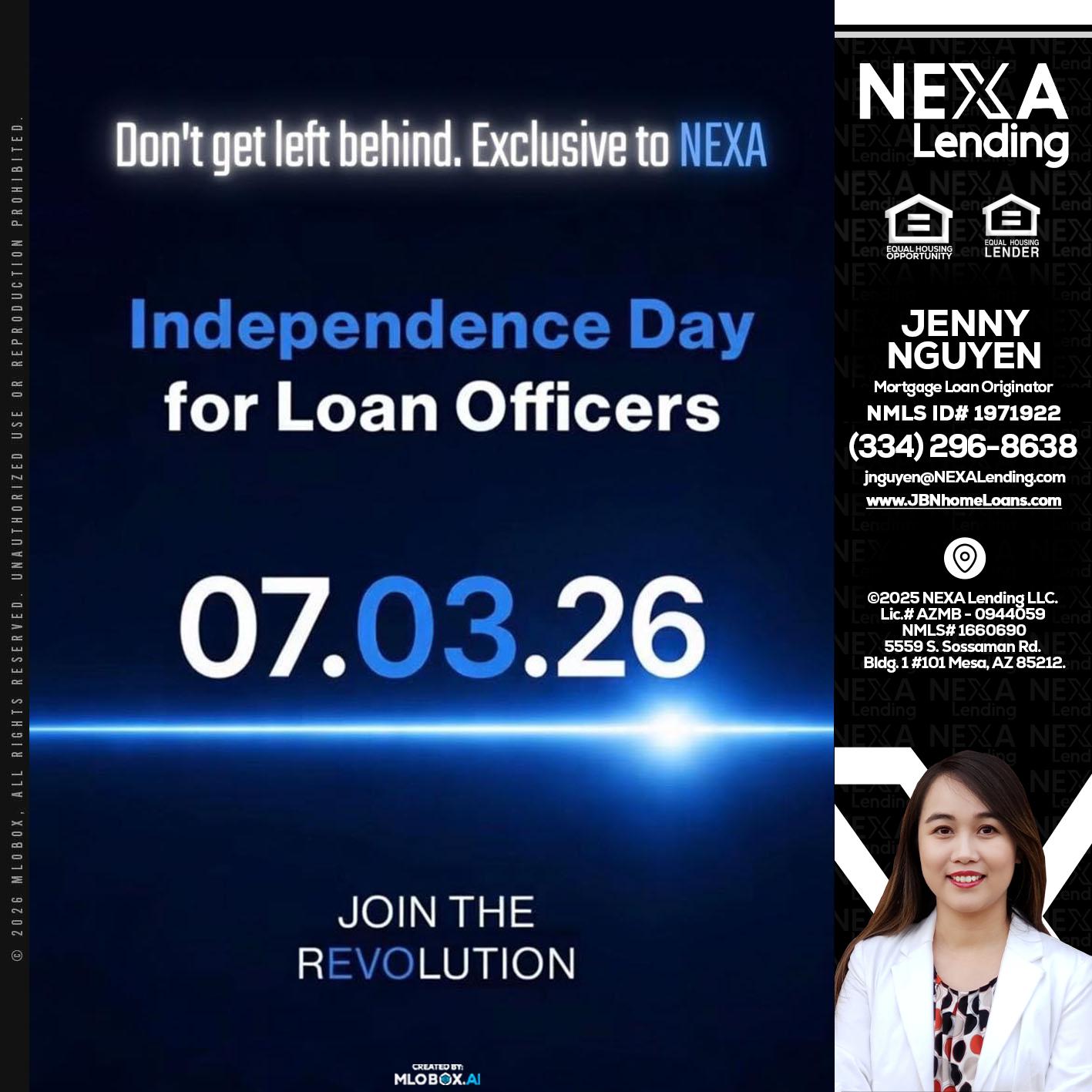 INDEPENDENCE DAY - Jenny Nguyen -Mortgage Loan Originator