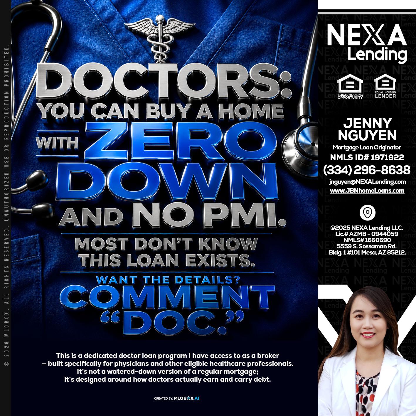 DOCTORS YOU CAN BUY - Jenny Nguyen -Mortgage Loan Originator