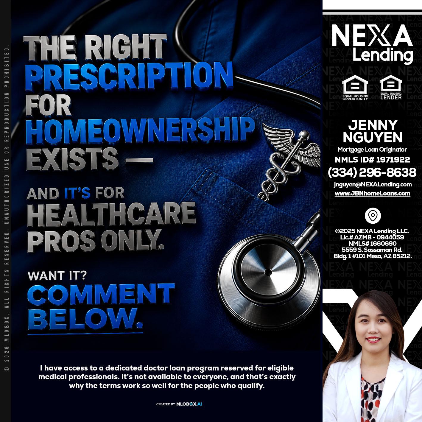 THE RIGHT PRESCRIPTION - Jenny Nguyen -Mortgage Loan Originator