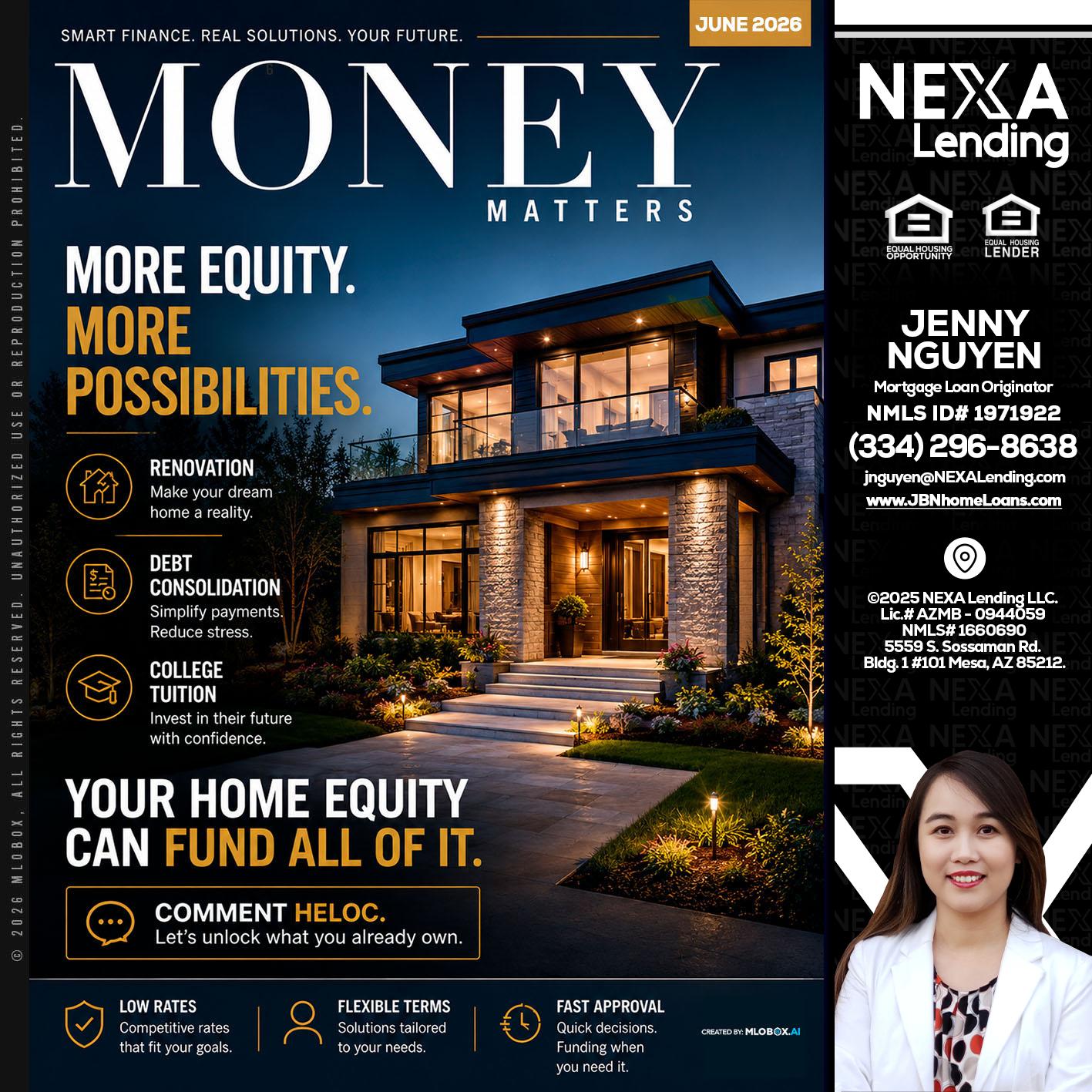 MONEY MATTERS - Jenny Nguyen -Mortgage Loan Originator