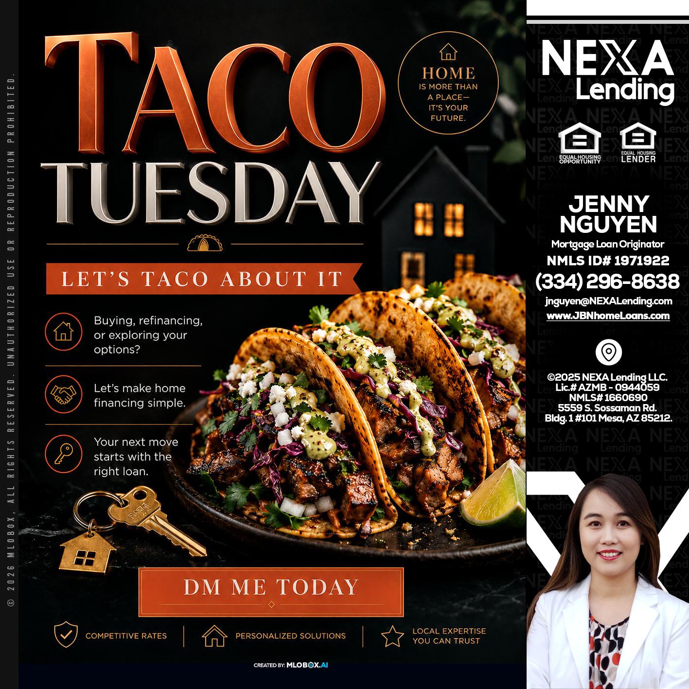 TACO TUESDAY - Jenny Nguyen -Mortgage Loan Originator