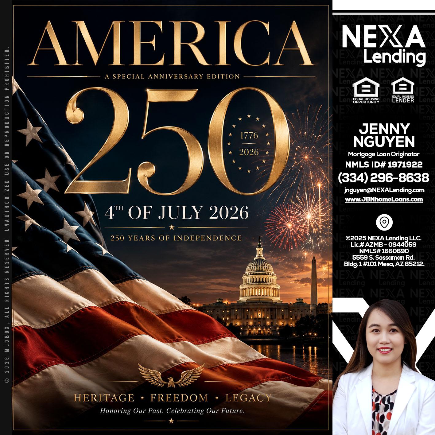 AMERICA 250 TH - Jenny Nguyen -Mortgage Loan Originator