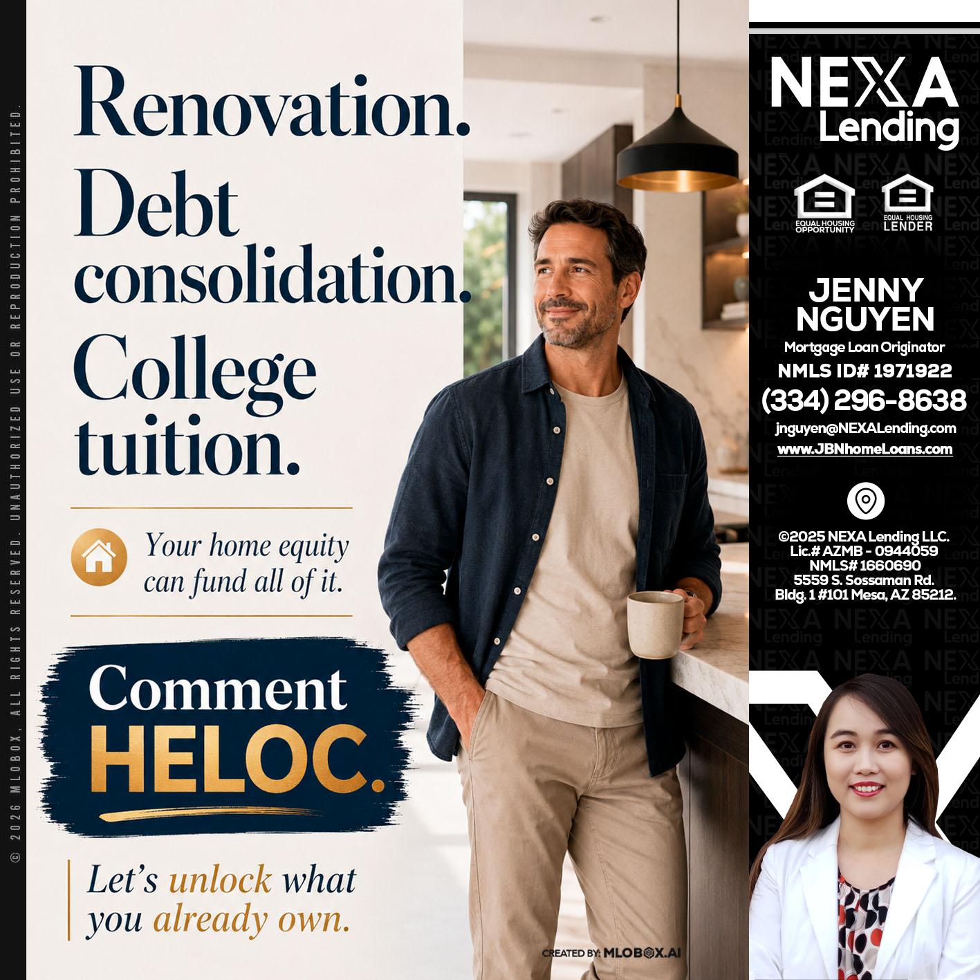 RENOVATION DEBT - Jenny Nguyen -Mortgage Loan Originator