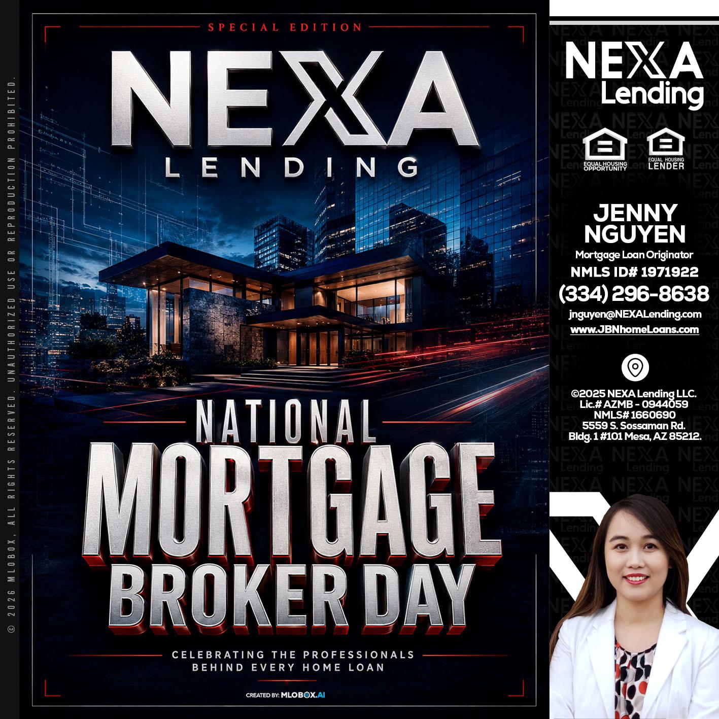 NATIONAL MORTGAGE BROKER DAY - Jenny Nguyen -Mortgage Loan Originator