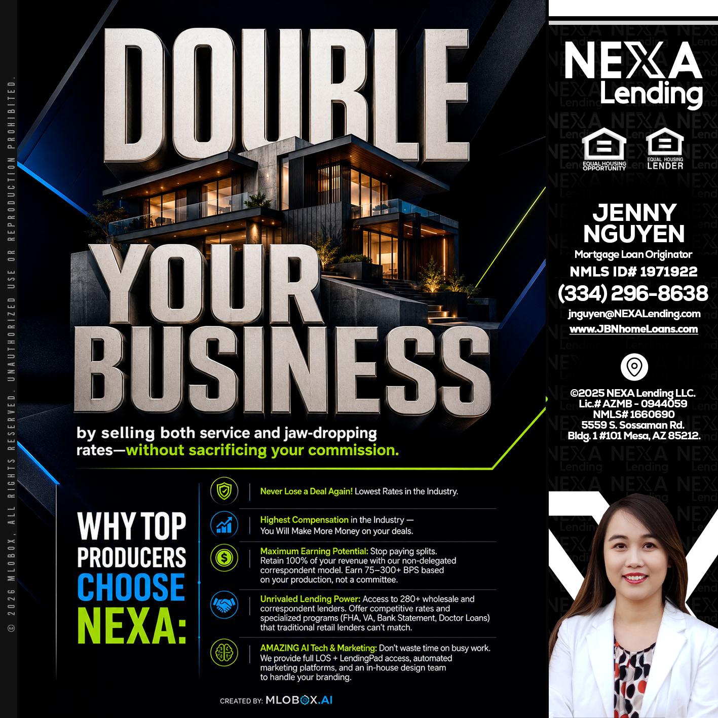 DOUBLE YOUR BUSINESS - Jenny Nguyen -Mortgage Loan Originator