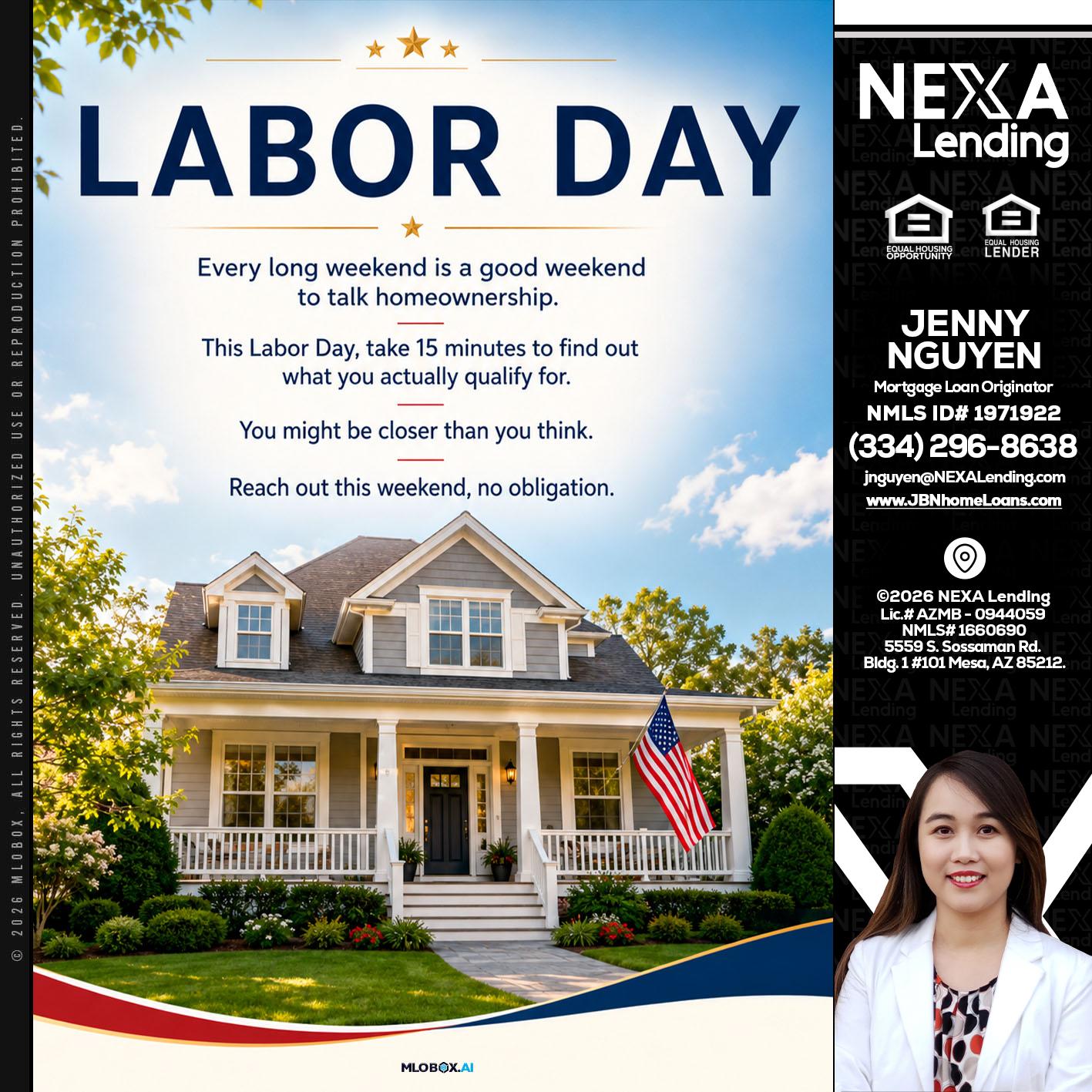 LABOR DAY - Jenny Nguyen -Mortgage Loan Originator