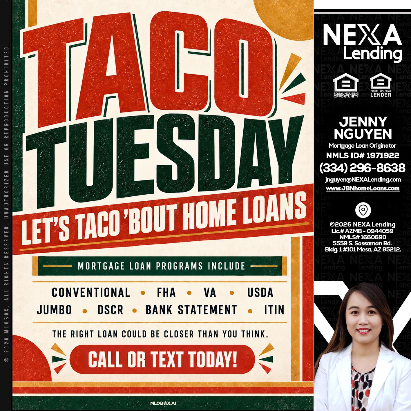TACO TUESDAY - Jenny Nguyen -Mortgage Loan Originator
