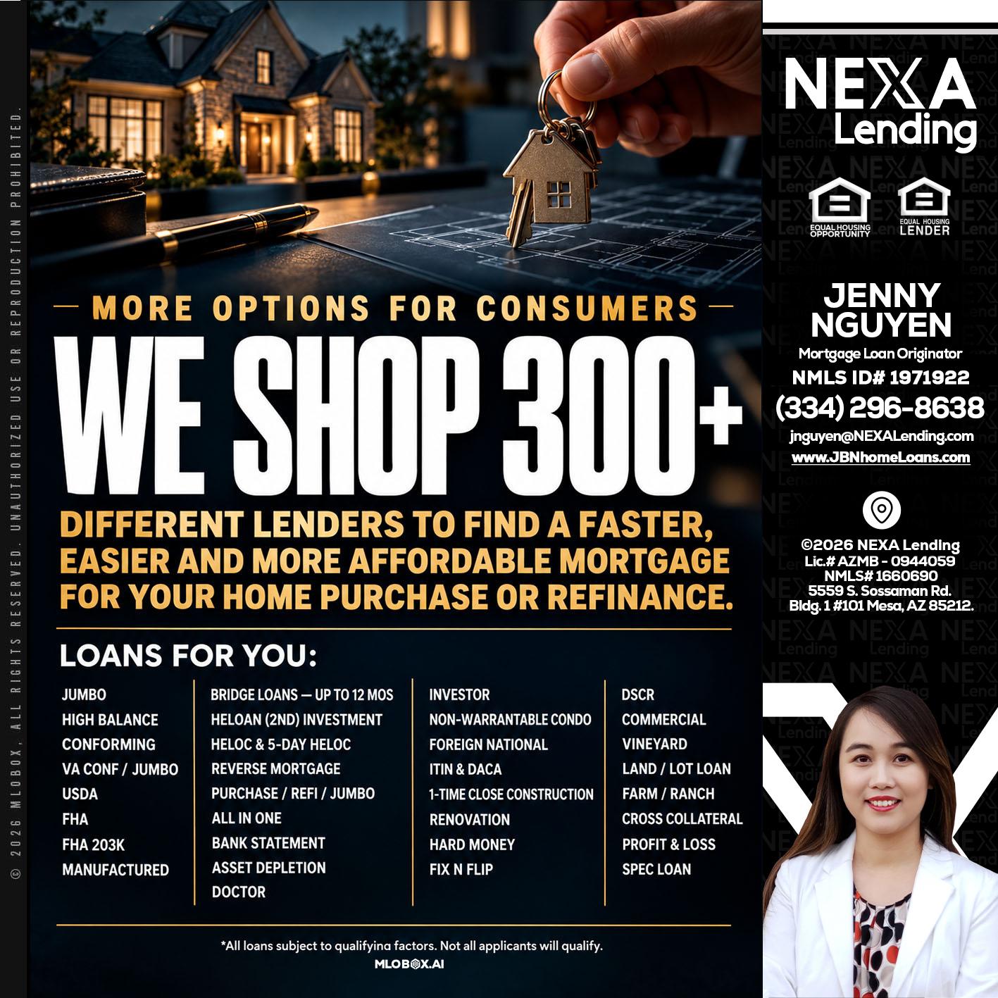 WE SHOP 300+ - Jenny Nguyen -Mortgage Loan Originator