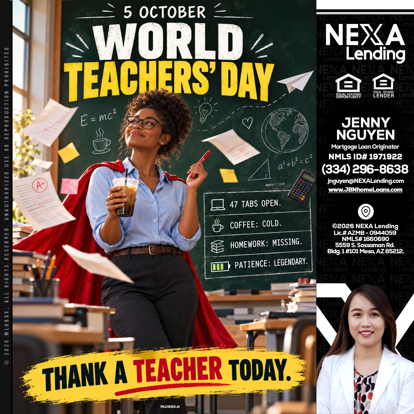 world teacher day - Jenny Nguyen -Mortgage Loan Originator