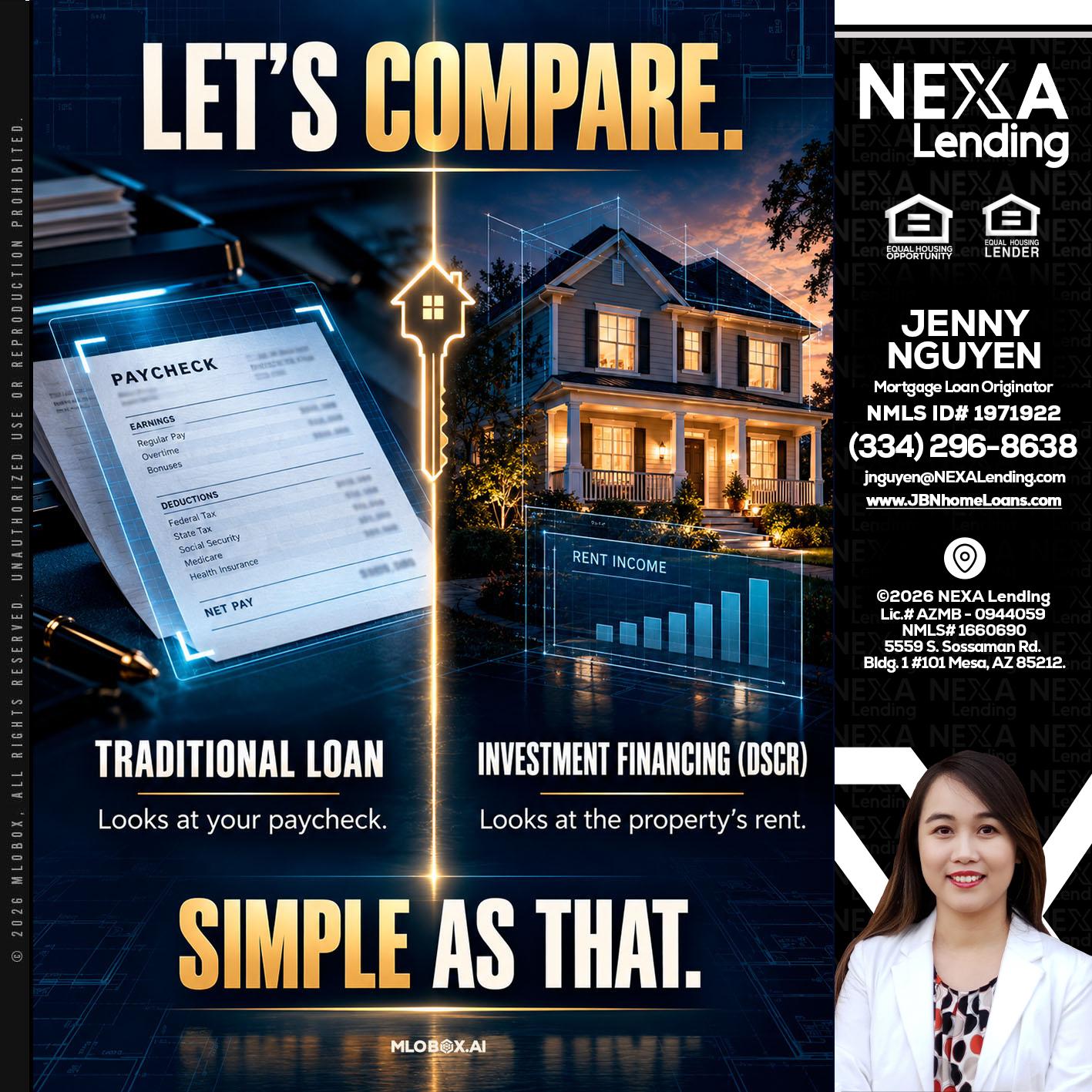 lets compare - Jenny Nguyen -Mortgage Loan Originator