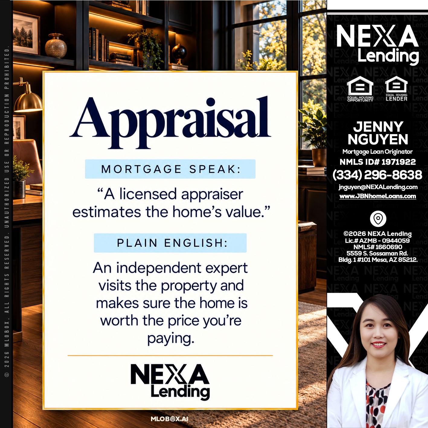 appraisal - Jenny Nguyen -Mortgage Loan Originator