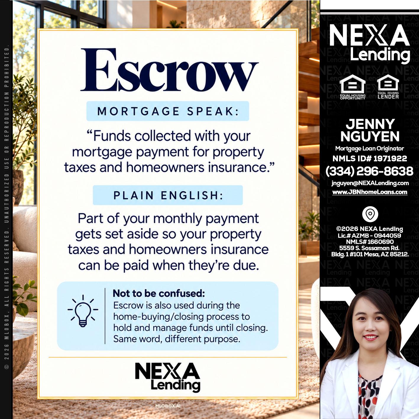 ESCROW - Jenny Nguyen -Mortgage Loan Originator